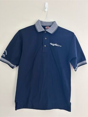 Harley-Davidson Men’s Navy Polo Shirt with Contrast Collar size medium
